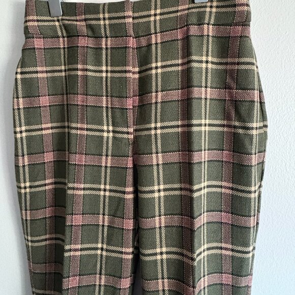 Wilfred Plaid Wool Pants, Size 00, Olive & Blush - Picture 3 of 9
